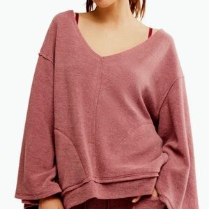 Free People Ginger Fleece mauve Sweatshirt